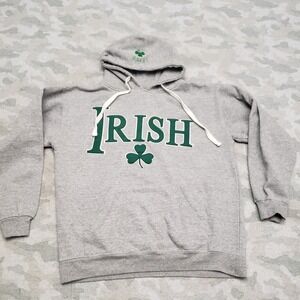 Irish Bay State Apparel Sweatshirt Mens Medium Gray St Patricks Hoodie Pocket